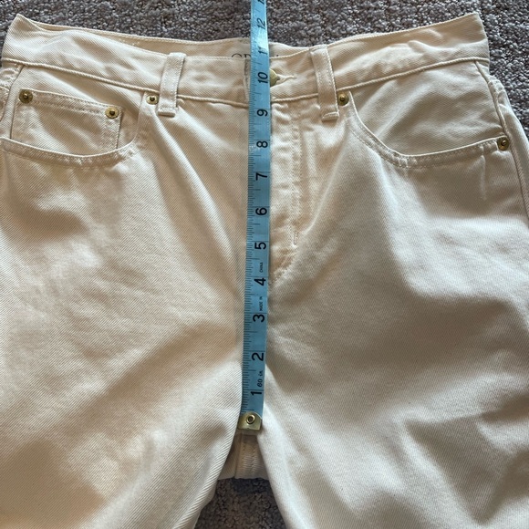 J. Crew Mid-Rise Relaxed Kick-Out Jeans, Ecru Wash, Raw Hem, Size 25 - Picture 8 of 16